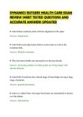 DYNAMICS RUTGERS HEALTH CARE EXAM&NewLine;REVIEW SHEET TESTED QUESTIONS AND&NewLine;ACCURATE ANSWERS UPDATED
