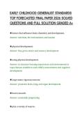 EARLY CHILDHOOD GENERALIST STANDARDS&NewLine;TOP FORECASTED FINAL PAPER 2026 SOLVED&NewLine;QUESTIONS AND FULL SOLUTION GRADED A&plus;&NewLine;