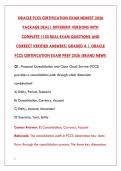 ORACLE FCCS CERTIFICATION EXAM NEWEST 2026 &ndash; 1150&plus; REAL EXAM QUESTIONS & ANSWERS &vert; COMPLETE TEST BANK WITH RATIONALES &ndash; PASS YOUR FCCS EXAM WITH CONFIDENCE&NewLine;&NewLine;