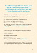 NCCT Phlebotomy Certification Practice Exam 2026-2027 &sol; Phlebotomy Technician NCCT Certification Exam Prep 2026-2027 with 160&plus; Practice Questions and Correct Answers 