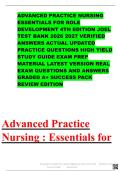 ADVANCED PRACTICE NURSING ESSENTIALS FOR ROLE DEVELOPMENT 4TH EDITION JOEL TEST BANK 2026 2027 VERIFIED ANSWERS ACTUAL UPDATED PRACTICE QUESTIONS HIGH YIELD STUDY GUIDE EXAM PREP MATERIAL LATEST VERSION REAL EXAM QUESTIONS AND ANSWERS GRADED A&plus; SUCCESS PA