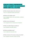 ECHELON STROKE COMPREHENSIVE&NewLine;STROKE ASSESSMENT AND MANAGEMENT&NewLine;REVIEW SHEET FULL SOLUTIONS