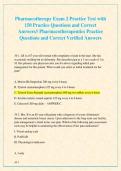 Pharmacotherapy Exam 2 Practice Test with 150 Practice Questions and Correct Answers&sol;&sol; Pharmacotherapeutics Practice Questions and Correct Verified Answers