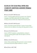 ECON 213 TOP EXAM FINAL PAPER 2026&NewLine;COMPLETE QUESTIONS ANSWERS PREMIUM&NewLine;STUDY GUIDE