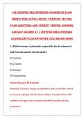 PCE CERTIFIED BREASTFEEDING COUNSELOR EXAM NEWEST 2026 &ndash; 200&plus; REAL TEST BANK QUESTIONS WITH CORRECT ANSWERS & RATIONALES &vert; COMPLETE BREASTFEEDING COUNSELOR CERTIFICATION PREP &ndash; PASS YOUR PCE EXAM WITH CONFIDENCE&NewLine;&NewLine;