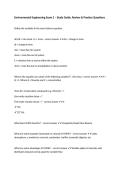 Environmental Engineering Exam 2 &ndash; Study Guide&comma; Review & Practice Questions