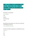 BIOL 2030 OPENSTAX MICROBIOLOGY&NewLine;ACTUAL QUESTIONS AND CORRECT&NewLine;ANSWERS COMPLETE MICROBIOLOGY&NewLine;STUDY GUIDE