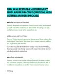 BIOL 2030 OPENSTAX MICROBIOLOGY&NewLine;FINAL PAPER PRACTICE QUESTIONS WITH&NewLine;VERIFIED ANSWERS PACKAGE&NewLine;