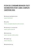 ECON 203 CONSUMER BEHAVIOR UTILITY&NewLine;MAXIMIZATION STUDY GUIDE COMPLETE&NewLine;QUESTIONS 2026
