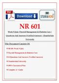 NR 601 Week 5 Quiz&colon; Thyroid Management & Diabetes Care &vert; Chamberlain University &ndash; Verified Questions & Answers 2026