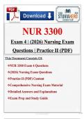 NUR 3300 Exam 4 &vert; &lpar;2026&rpar; Nursing Practice II Exam Questions & Answers &vert; William Paterson University &ndash; Complete A&plus; Study Guide &lpar;PDF&rpar;