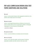 EDF 6223 CURRICULUM DESIGN 2026 TEST&NewLine;PAPER QUESTIONS AND SOLUTIONS