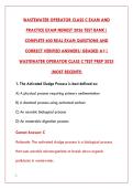 WASTEWATER OPERATOR CLASS C EXAM 2026 &ndash; LATEST TEST BANK WITH 200&plus; PRACTICE QUESTIONS & ANSWERS