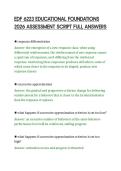 EDF 6223 EDUCATIONAL FOUNDATIONS&NewLine;2026 ASSESSMENT SCRIPT FULL ANSWERS