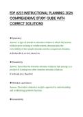 EDF 6223 INSTRUCTIONAL PLANNING 2026&NewLine;COMPREHENSIVE STUDY GUIDE WITH&NewLine;CORRECT SOLUTIONS&NewLine;