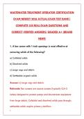 WASTEWATER TREATMENT OPERATOR CERTIFICATION EXAM 2026 &ndash; FULL ACTUAL EXAM TEST BANK WITH 200&plus; QUESTIONS & ANSWERS