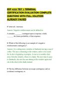 EDF 6225 TEST 2 TERMINAL&NewLine;CERTIFICATION EVALUATION COMPLETE&NewLine;QUESTIONS WITH FULL SOLUTION&NewLine;ALREADY PASSED&NewLine;