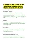 EDF6226 EXAM 1 EDF 6226 STUDY GUIDE&NewLine;TEST BANK ACTUAL QUESTIONS AND&NewLine;VERIFIED RESPONSES FULL SOLUTION&NewLine;