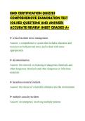 EMD CERTIFICATION QUIZZES&NewLine;COMPREHENSIVE EXAMINATION TEST&NewLine;SOLVED QUESTIONS AND ANSWERS&NewLine;ACCURATE REVIEW SHEET GRADED A&plus;