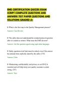 EMD CERTIFICATION QUIZZES EXAM&NewLine;SCRIPT COMPLETE QUESTIONS AND&NewLine;ANSWERS TEST PAPER QUESTIONS AND&NewLine;SOLUTIONS GRADED A&plus;&NewLine;