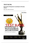 Test Bank &mdash; Financial & Managerial Accounting for Decision Makers&comma; 5th Edition &lpar;Hanlon&comma; Magee&comma; Pfeiffer&comma; Kulp & Dragoo&comma; 2023&rpar; &vert; All Chapters 1-24 Covered