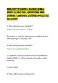 EMD CERTIFICATION QUIZZES EXAM&NewLine;STUDY GUIDE FULL QUESTIONS AND&NewLine;CORRECT ANSWERS VERIFIED PRACTICE&NewLine;SOLUTION&NewLine;
