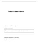 OSTEOARTHRITIS PATHOPHYSIOLOGY QUESTIONS AND VERIFIED ANSWERS