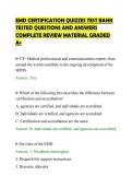 EMD CERTIFICATION QUIZZES TEST BANK&NewLine;TESTED QUESTIONS AND ANSWERS&NewLine;COMPLETE REVIEW MATERIAL GRADED&NewLine;A&plus;&NewLine;