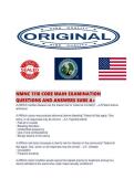 NMNC 1110 CORE MAIN EXAMINATION QUESTIONS AND ANSWERS SURE 