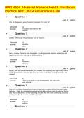 NURS 6551 Advanced Women-s Health Final Exam Practice Test OBGYN & Prenatal Care&period;pdf&NewLine;&NewLine;