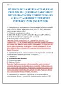 RN ONCOLOGY A RELIAS ACTUAL EXAM&NewLine;PREP 2026 ALL QUESTIONS AND CORECT&NewLine;DETAILED ANSWERS WITH RATIONALES&NewLine;ALREADY A GRADED WITH EXPERT&NewLine;FEEDBACK &vert; NEW AND REVISED