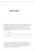 FAML 400 FINAL EXAM QUESTIONS AND VERIFIED ANSWERS