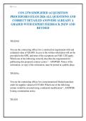 CON 2370 SIMPLIFIED ACQUISITION&NewLine;PROCEDURES EXAM 2026 ALL QUESTIONS AND&NewLine;CORRECT DETAILED ANSWERS ALREADY A&NewLine;GRADED WITH EXPERT FEEDBACK &vert;NEW AND&NewLine;REVISED