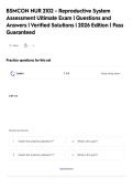 BSMCON NUR 2102 - Reproductive System&NewLine;Assessment Ultimate Exam &vert; Questions and&NewLine;Answers &vert; Verified Solutions &vert; 2026 Edition &vert; Pass&NewLine;Guaranteed