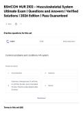 BSMCON NUR 2102 - Musculoskeletal System&NewLine;Ultimate Exam &vert; Questions and Answers &vert; Verified&NewLine;Solutions &vert; 2026 Edition &vert; Pass Guaranteed