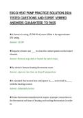 ESCO HEAT PUMP PRACTICE SOLUTION 2026&NewLine;TESTED QUESTIONS AND EXPERT VERIFIED&NewLine;ANSWERS GUARANTEED TO PASS