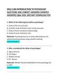 WGU C180 Introduction to Psychology Exam Questions and Correct Answers
