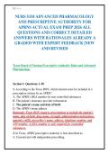 NURS 5334 ADVANCED PHARMACOLOGY&NewLine;AND PRESCRIPTIVE AUTHORITY FOR&NewLine;APRNS ACTUAL EXAM PREP 2026 ALL&NewLine;QUESTIONS AND CORRECT DETAILED&NewLine;ANSWERS WITH RATIONALES ALREADY A&NewLine;GRADED WITH EXPERT FEEDBACK &vert;NEW&NewLine;AND REVISED