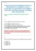 NURS 5334 ADVANCED PHARMACOLOGY &&NewLine;PRESCRIPTIVE AUTHORITY ACTUAL&NewLine;EXAM 2026 ALL QUESTIONS AND CORRECT&NewLine;DETAILED ANSWERS ALREADY A GRADED&NewLine;&vert;NEW AND REVISED