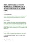 ETHICS AND PROFESSIONAL CONDUCT&NewLine;UPDATED EXAM 2 COMPREHENSIVE STUDY&NewLine;SHEET 2026 SOLVED QUESTIONS PREMIUM&NewLine;BUNDLE&NewLine;