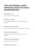 ETHICS AND PROFESSIONAL CONDUCT&NewLine;UPDATED EXAM 2 PRACTICE TEST 2026 FULL&NewLine;SOLUTIONS REVIEW PAC