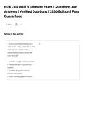 NUR 240 UNIT 3 Ultimate Exam &vert; Questions and&NewLine;Answers &vert; Verified Solutions &vert; 2026 Edition &vert; Pass&NewLine;Guaranteed&NewLine;