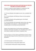 MED SURG NEURO QUESTIONS WITH DETAILED VERIFIED AND 100&percnt; ACCURATE ANSWERS