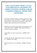 CWEA COLLECTIONS GRADE 2 ACTUAL&NewLine;EXAM PREP 2026 ALL QUESTIONS AND&NewLine;CORRECT DETAILED ANSWERS ALREADY&NewLine;A GRADED &vert;CURRENTLY TESTING &vert;NEW&NewLine;AND REVISED