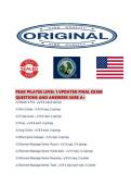 PEAK PILATES LEVEL 1 UPDATED FINAL EXAM QUESTIONS AND ANSWERS SURE