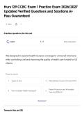 Nurs 129 CCBC Exam 1 Practice Exam 2026&sol;2027&NewLine;Updated Verified Questions and Solutions A&plus;&NewLine;Pass Guaranteed
