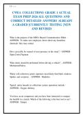 CWEA COLLECTIONS GRADE 1 ACTUAL&NewLine;EXAM PREP 2026 ALL QUESTIONS AND&NewLine;CORRECT DETAILED ANSWERS ALREADY&NewLine;A GRADED &vert;CURRENTLY TESTING &vert;NEW&NewLine;AND REVISED