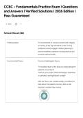 CCBC - Fundamentals Practice Exam &vert; Questions&NewLine;and Answers &vert; Verified Solutions &vert; 2026 Edition &vert;&NewLine;Pass Guaranteed&NewLine;