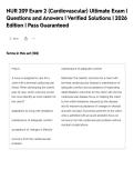 NUR 209 Exam 2 &lpar;Cardiovascular&rpar; Ultimate Exam &vert;&NewLine;Questions and Answers &vert; Verified Solutions &vert; 2026&NewLine;Edition &vert; Pass Guaranteed