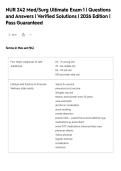 NUR 242 Med&sol;Surg Ultimate Exam 1 &vert; Questions&NewLine;and Answers &vert; Verified Solutions &vert; 2026 Edition &vert;&NewLine;Pass Guaranteed